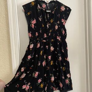 Free People Black Floral Sun Dress small